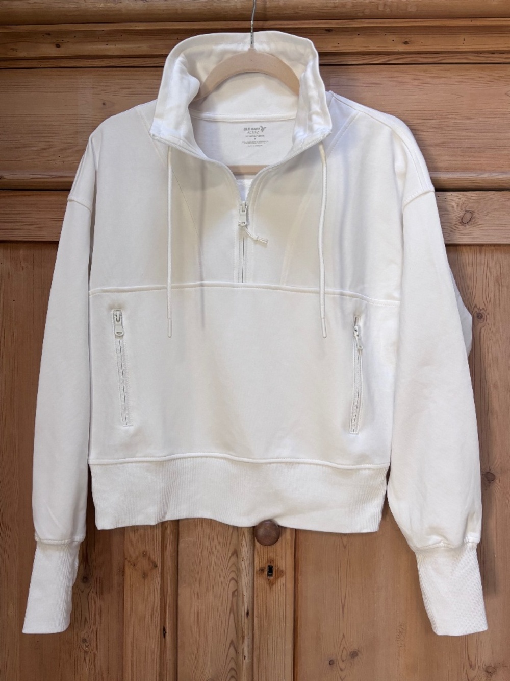 Old Navy Cream Dynamic Fleece Half Zip Size M